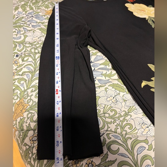 Chico's Flare Long Sleeve Black Floral Pattern Maxi Dress - Picture 10 of 14